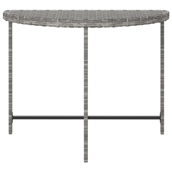 Mesa de jardim 100x50x75 cm vime PE cinzento - Image 4