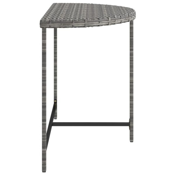 Mesa de jardim 100x50x75 cm vime PE cinzento - Image 5