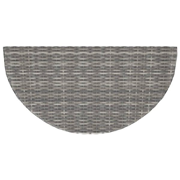 Mesa de jardim 100x50x75 cm vime PE cinzento - Image 6