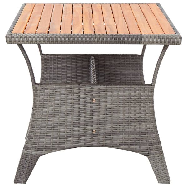 Mesa de jardim 120x70x66 cm madeira de acácia maciça cinzento - Image 3