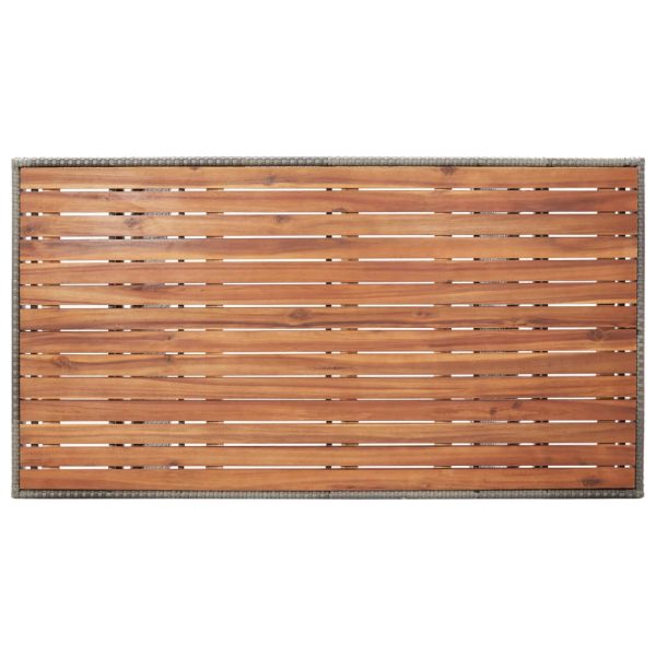 Mesa de jardim 120x70x66 cm madeira de acácia maciça cinzento - Image 4