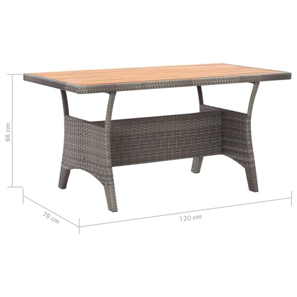 Mesa de jardim 120x70x66 cm madeira de acácia maciça cinzento - Image 6