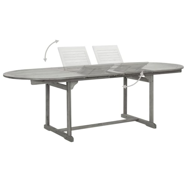 Mesa de jantar p/ jardim (160-240)x100x75 cm acácia maciça - Image 4