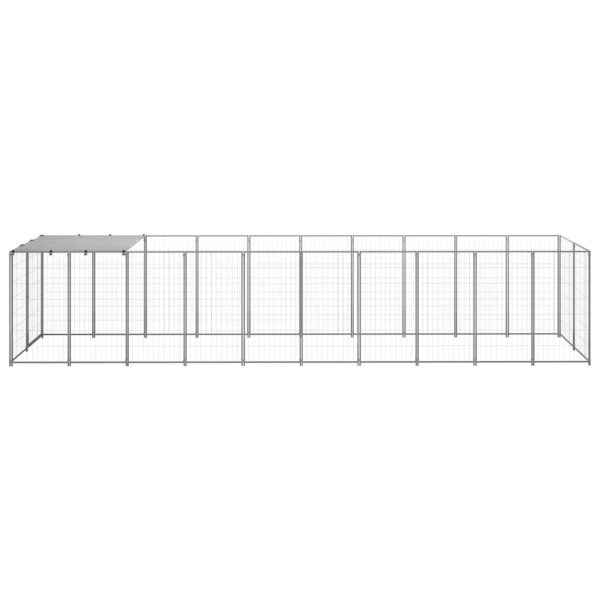 Canil para cães 6,05 m² aço prateado - Image 2