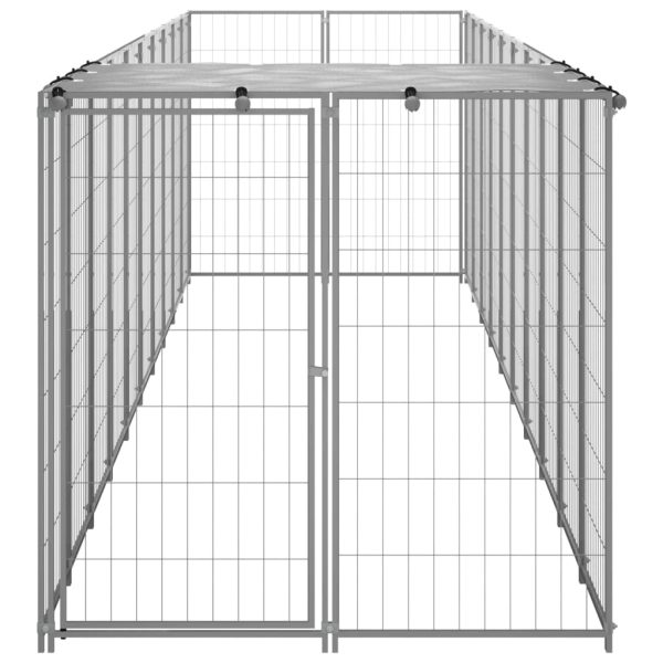 Canil para cães 6,05 m² aço prateado - Image 3