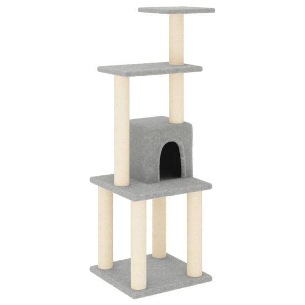 Árvore p/ gatos c/ postes arranhadores sisal 105 cm cinza-claro - Image 2