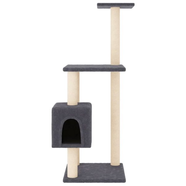 Árvore p/ gatos c/ postes arranhadores sisal 104cm cinza-escuro - Image 3