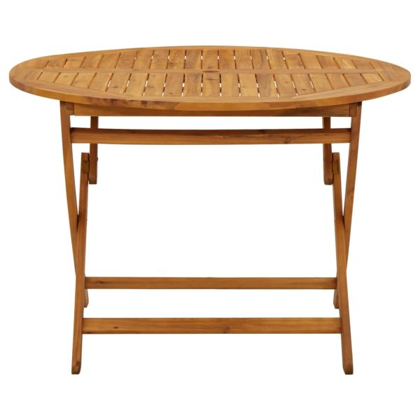 Mesa de jardim dobrável 110 cm madeira de acácia maciça - Image 2