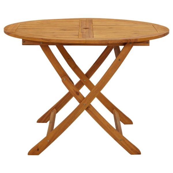 Mesa de jardim dobrável 110 cm madeira de acácia maciça - Image 3