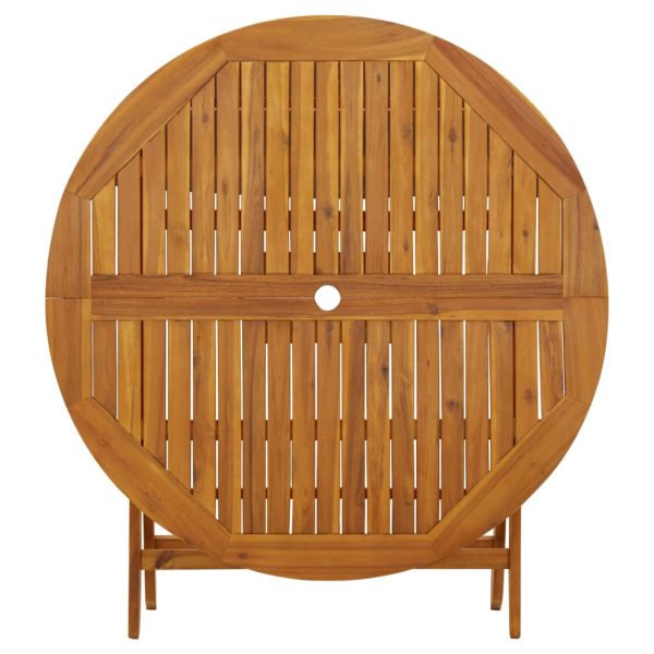Mesa de jardim dobrável 110 cm madeira de acácia maciça - Image 5