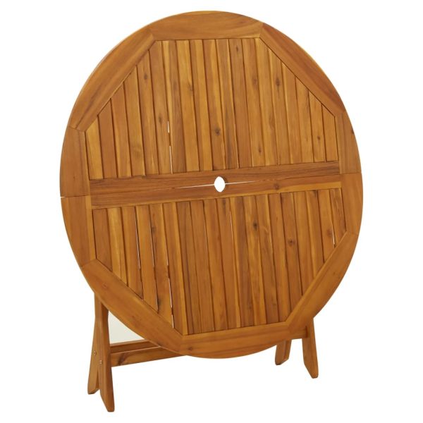 Mesa de jardim dobrável 110 cm madeira de acácia maciça - Image 6