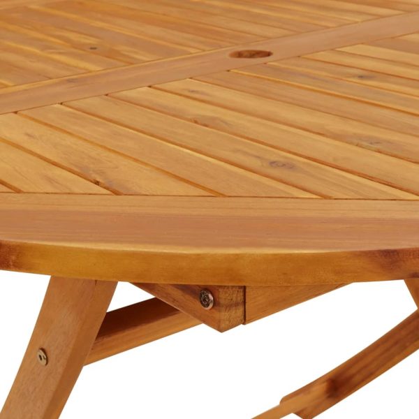 Mesa de jardim dobrável 110 cm madeira de acácia maciça - Image 7