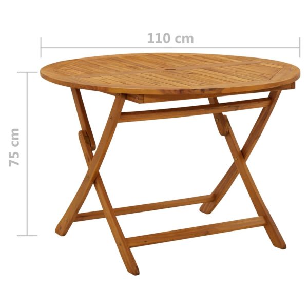 Mesa de jardim dobrável 110 cm madeira de acácia maciça - Image 8