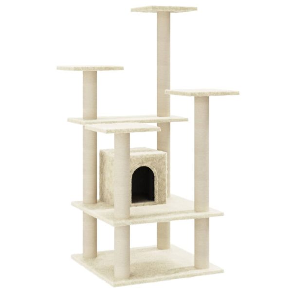 Árvore para gatos c/ postes arranhadores sisal 110 cm cor creme - Image 2