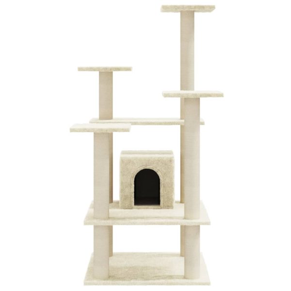 Árvore para gatos c/ postes arranhadores sisal 110 cm cor creme - Image 4