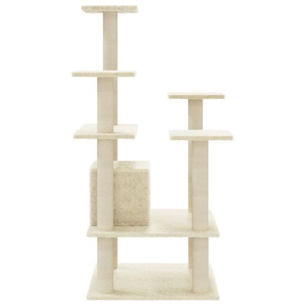 Árvore para gatos c/ postes arranhadores sisal 110 cm cor creme - Image 5