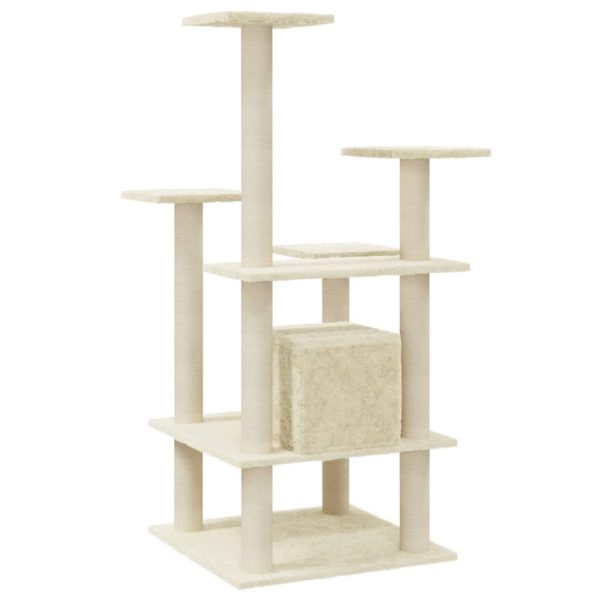 Árvore para gatos c/ postes arranhadores sisal 110 cm cor creme - Image 6