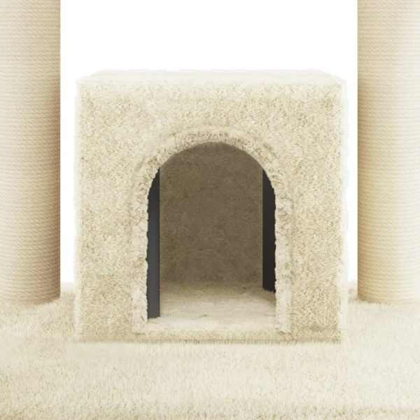 Árvore para gatos c/ postes arranhadores sisal 110 cm cor creme - Image 7