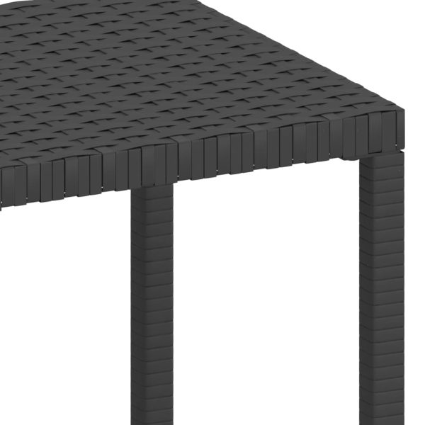 Espreguiçadeiras com mesa 2 pcs vime PE preto - Image 10