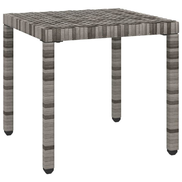 Espreguiçadeiras com mesa 2 pcs vime PE cinzento - Image 9