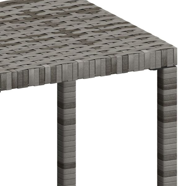 Espreguiçadeiras com mesa 2 pcs vime PE cinzento - Image 10