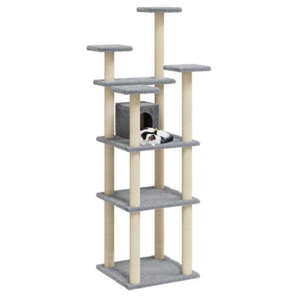 Árvore p/ gatos c/ postes arranhadores sisal 171 cm cinza-claro - Image 3