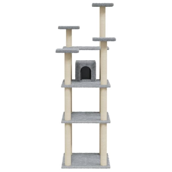 Árvore p/ gatos c/ postes arranhadores sisal 171 cm cinza-claro - Image 4