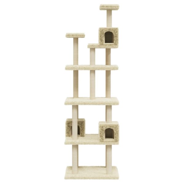 Árvore para gatos c/ postes arranhadores sisal 188 cm cor creme - Image 4