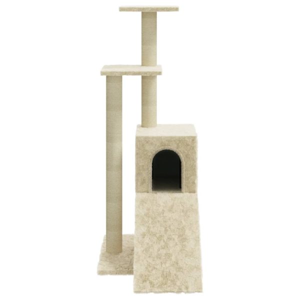 Árvore para gatos c/ postes arranhadores sisal 92 cm cor creme - Image 5