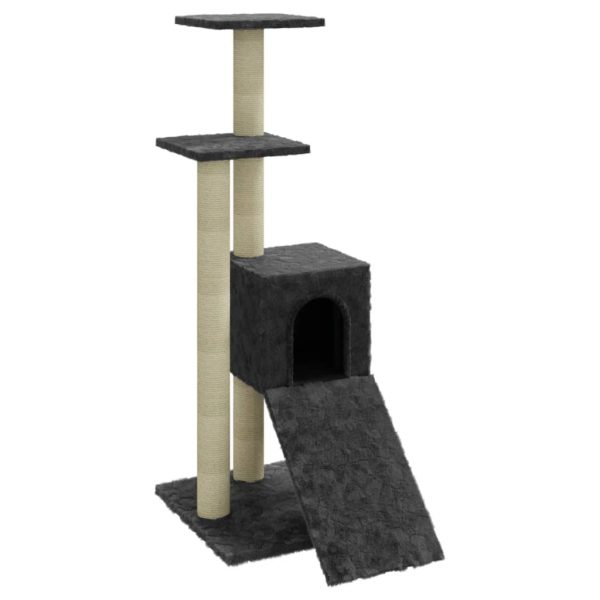 Árvore p/ gatos c/ postes arranhadores sisal 92 cm cinza-escuro - Image 2