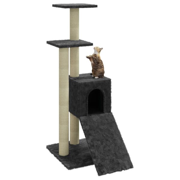 Árvore p/ gatos c/ postes arranhadores sisal 92 cm cinza-escuro - Image 4
