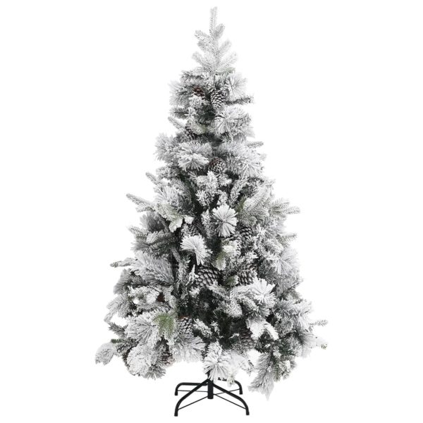 Árvore de Natal c/ flocos de neve e pinhas 195 cm PVC e PE - Image 2