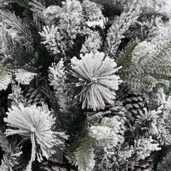 Árvore de Natal c/ flocos de neve e pinhas 195 cm PVC e PE - Image 3