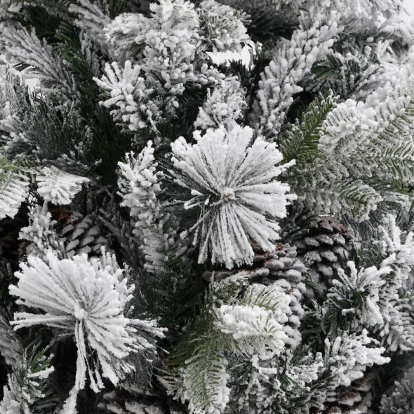 Árvore de Natal c/ flocos de neve e pinhas 225 cm PVC e PE - Image 3