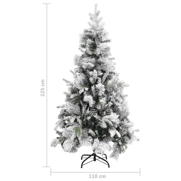 Árvore de Natal c/ flocos de neve e pinhas 225 cm PVC e PE - Image 6