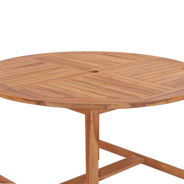 Mesa de jantar p/ jardim Ø110x75 cm madeira de teca maciça - Image 5