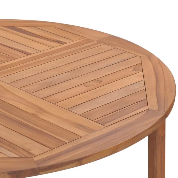 Mesa de jantar p/ jardim Ø110x75 cm madeira de teca maciça - Image 7