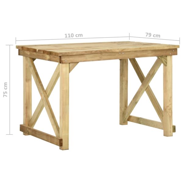 Mesa de jardim 110x79x75 cm madeira de pinho impregnada - Image 6