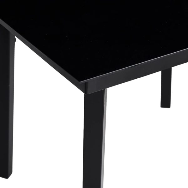 Mesa de jantar para jardim 80x80x74 cm aço e vidro preto - Image 4