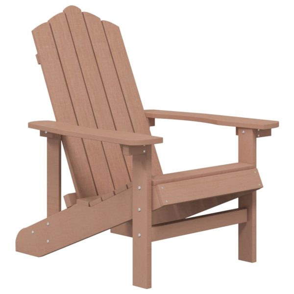 Cadeiras de jardim Adirondack com mesa PEAD castanho - Image 3