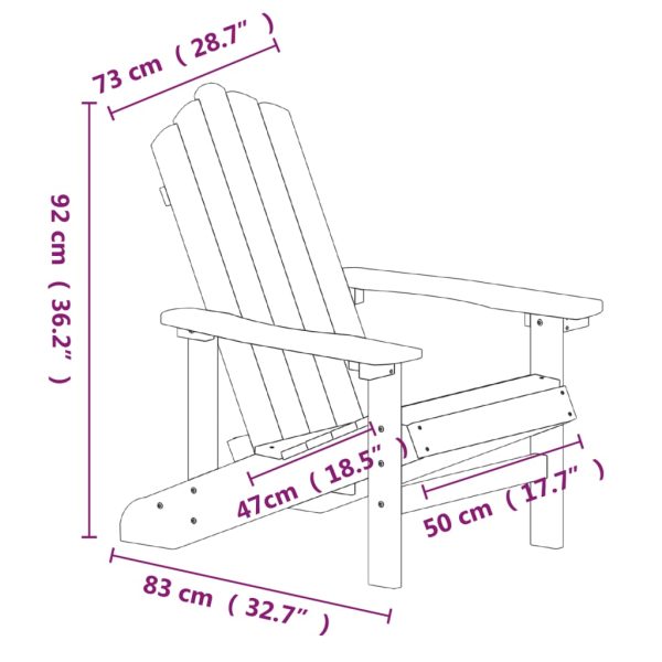 Cadeiras de jardim Adirondack com mesa PEAD castanho - Image 7