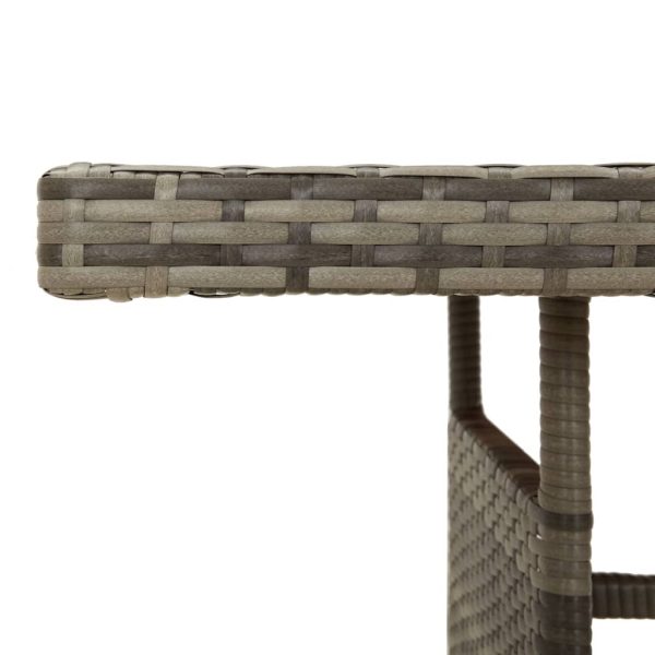 Mesa de jardim 160x70x72 cm vime PE e acácia maciça cinzento - Image 4