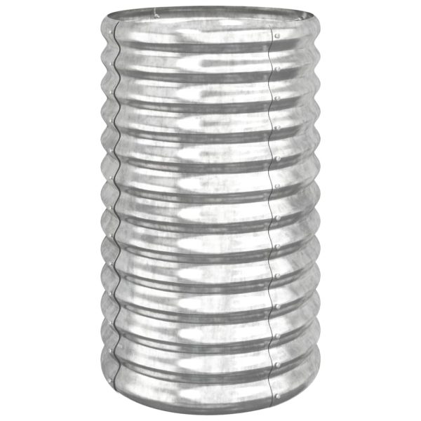 Vaso/floreira de jardim aço revestido a pó 40x40x68 cm prateado - Image 2
