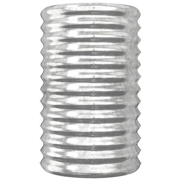 Vaso/floreira de jardim aço revestido a pó 40x40x68 cm prateado - Image 3