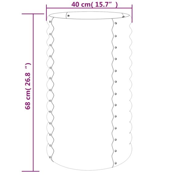 Vaso/floreira de jardim aço revestido a pó 40x40x68 cm prateado - Image 4