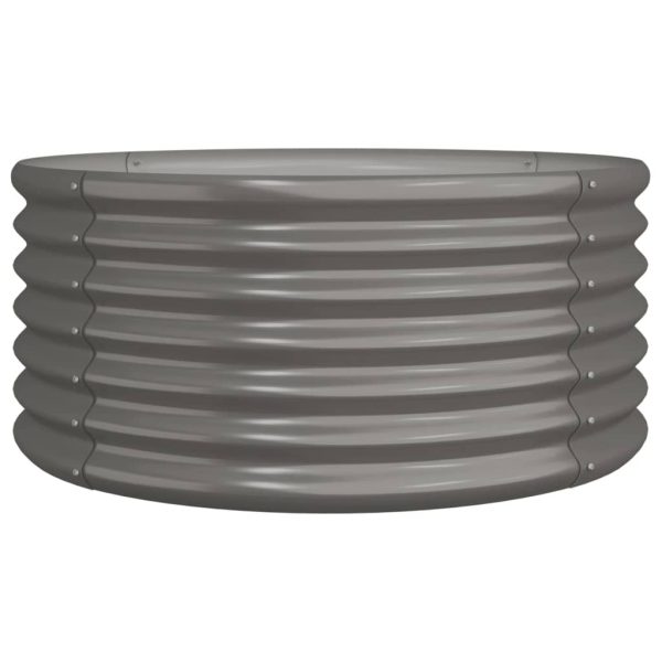 Vaso/floreira de jardim aço revestido a pó 80x80x36 cm cinza - Image 2
