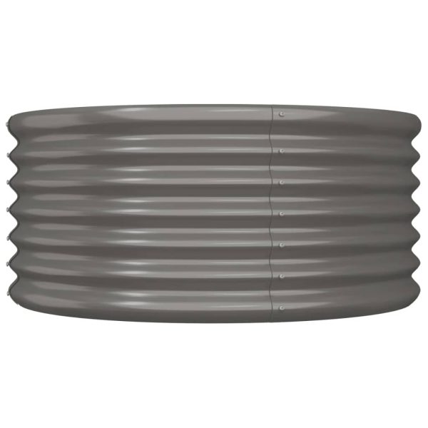 Vaso/floreira de jardim aço revestido a pó 80x80x36 cm cinza - Image 3
