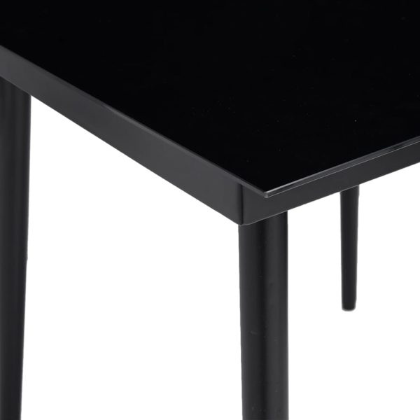 Mesa de jantar para jardim 200x100x74 cm aço e vidro preto - Image 5