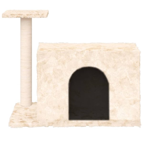 Árvore para gatos com poste arranhador sisal 51 cm cor creme - Image 3