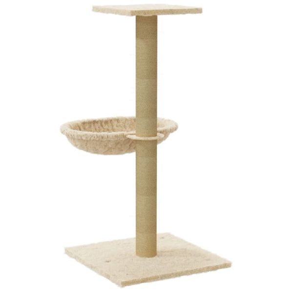 Árvore para gatos com poste arranhador sisal 74 cm cor creme - Image 6
